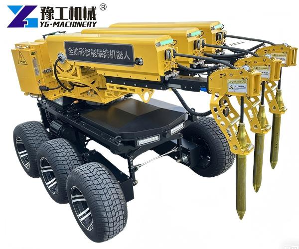 Automated all-terrain concrete vibration robot