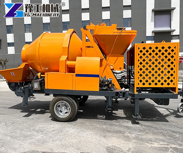 Compact concrete mixer pump machine