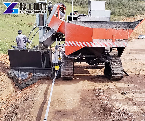 Continuous concrete curb slipform machine
