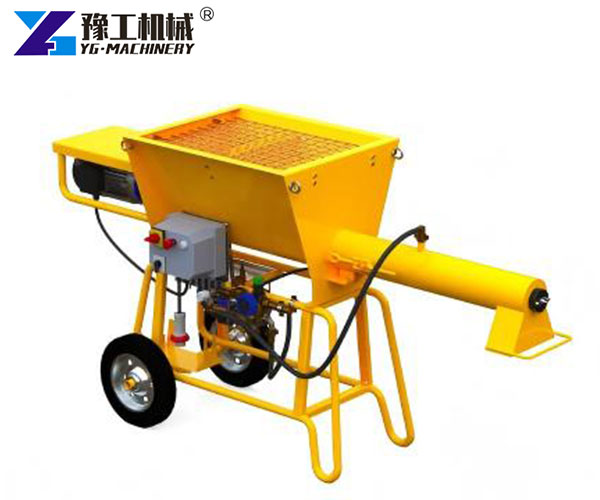 Continuous concrete mixer machine on site