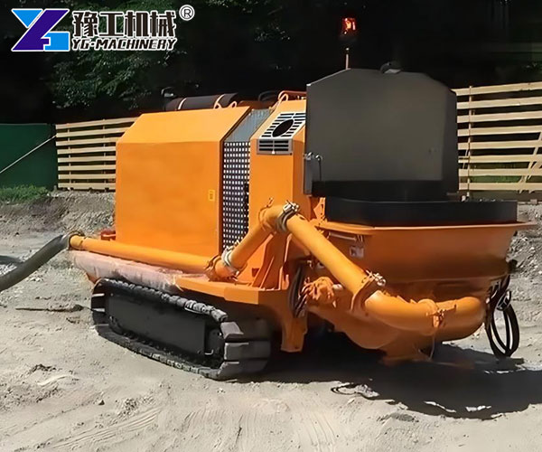 crawler-mounted concrete pump foundation pouring