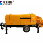 Diesel concrete trailer pump machine on site