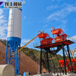 High-capacity stationary concrete batching plant