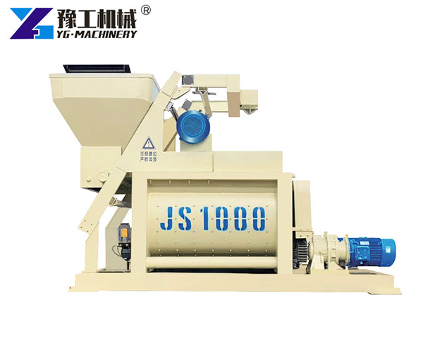 High-efficiency twin-shaft concrete mixer