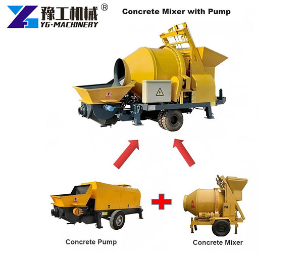 Mobile concrete mixer with pump structure