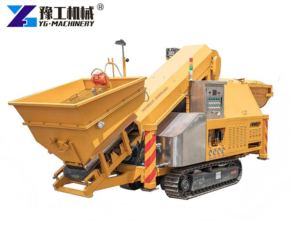 Mobile continuous concrete mixer machine