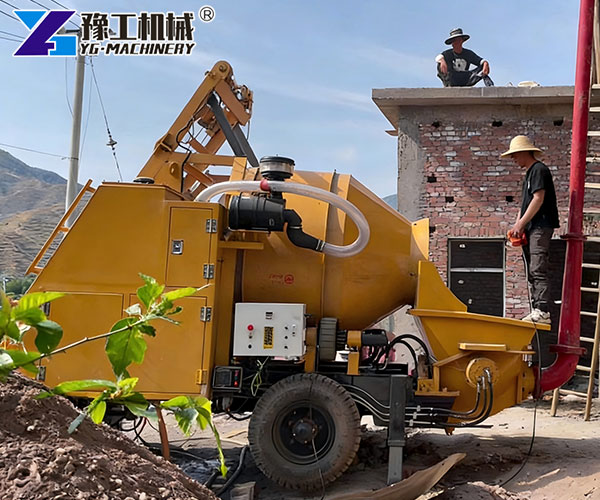 On-site concrete mixer pump machine
