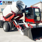 Self-loading cement mixer machine