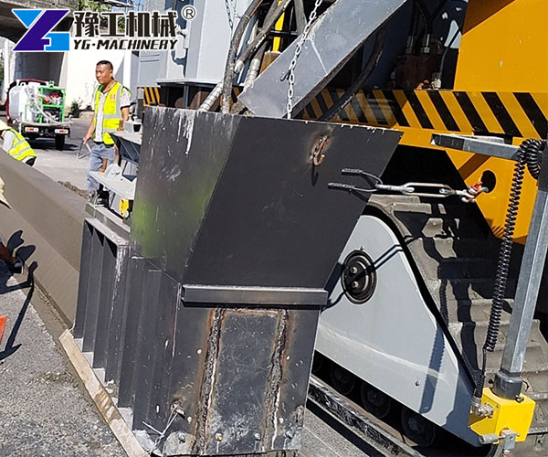 Slipform barrier machine for highways