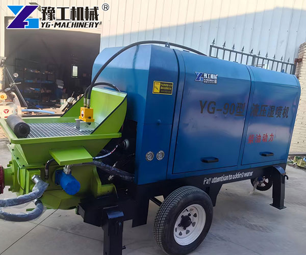 Stable hydraulic shotcrete machine operation
