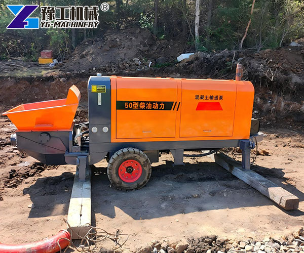 Trailer concrete pump rural construction
