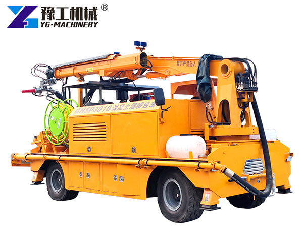 Truck-mounted shotcrete machine