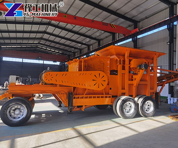 Wheeled mobile crushing plant system