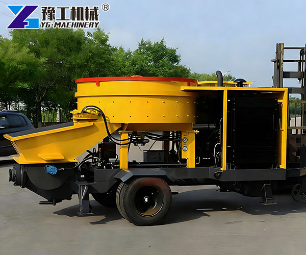 concrete mixing and pumping machine site