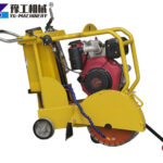 Concrete road cutter machine on site