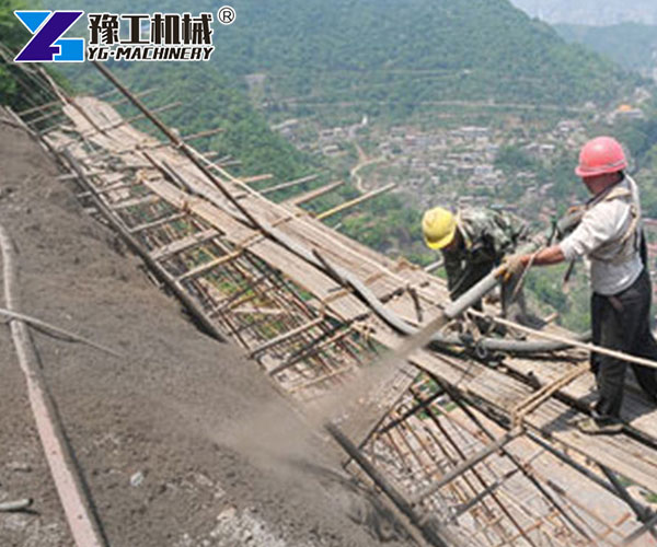 construction spraying machine operation