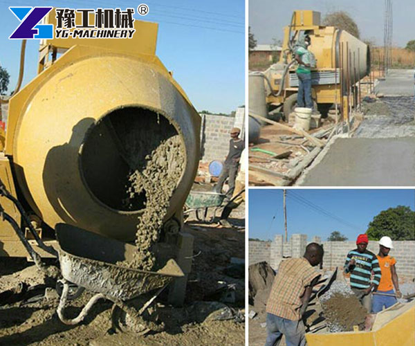 diesel concrete mixer rural job site