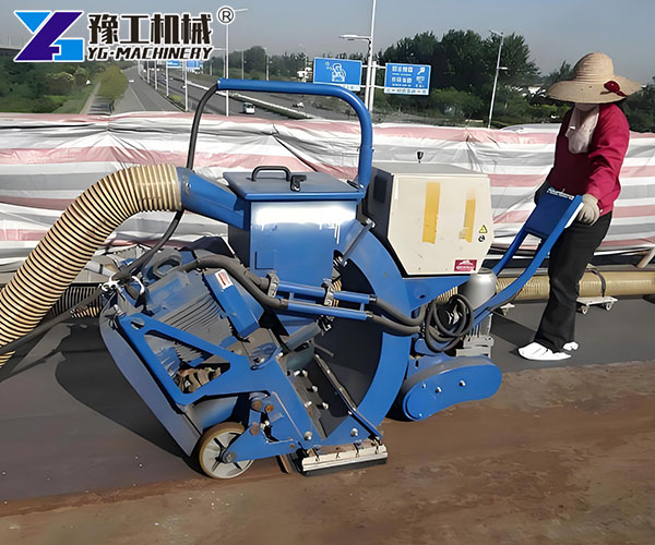 industrial floor shot blaster operation