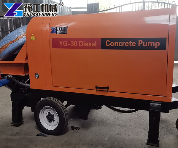 Small concrete pump construction site